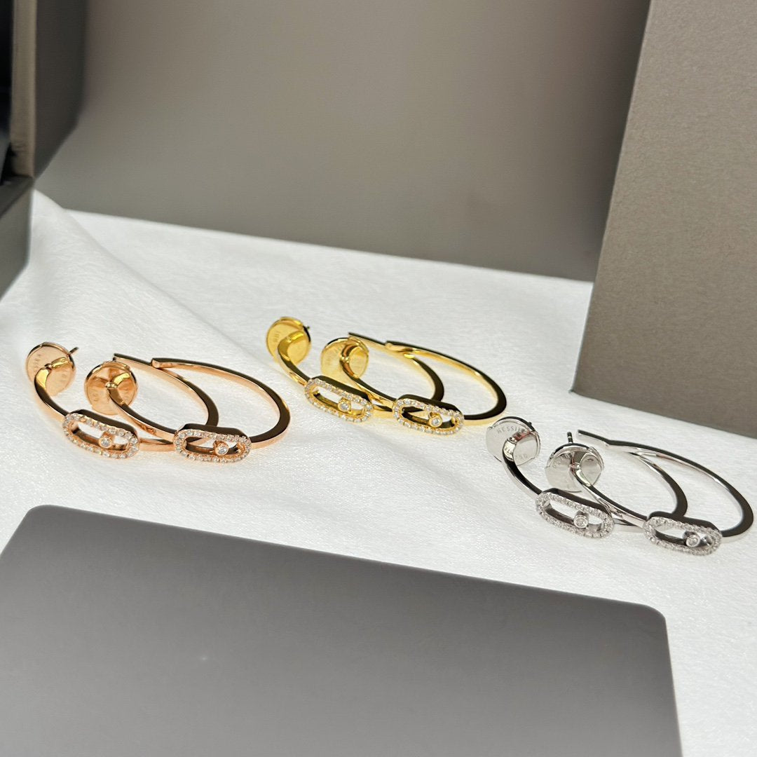 [Angela Jewelry]CREOLES MOVE UNO PM DIAMOND EARRINGS