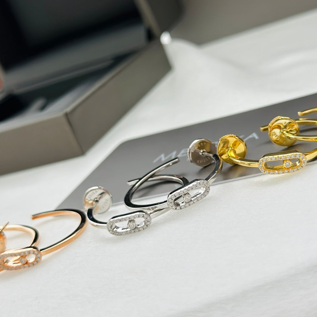 [Angela Jewelry]CREOLES MOVE UNO PM DIAMOND EARRINGS