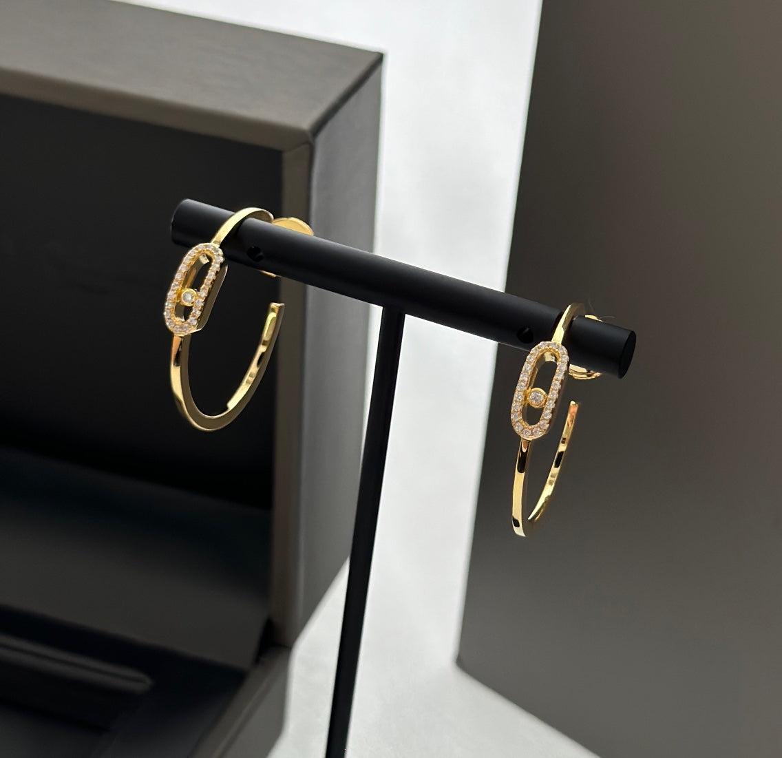 [Angela Jewelry]CREOLES MOVE UNO PM DIAMOND EARRINGS