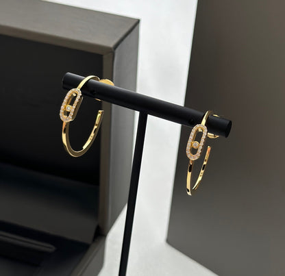 [Angela Jewelry]CREOLES MOVE UNO PM DIAMOND EARRINGS
