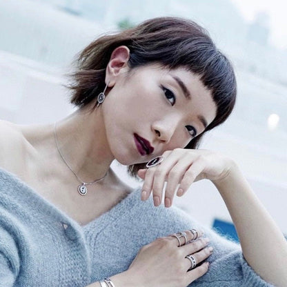 [Angela Jewelry]LUCKY MOVE ARROW PINK GOLD DIAMOND EARRINGS