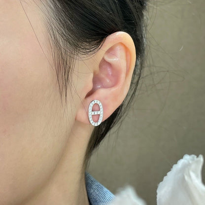 [アンジェラジュエリー]HM フルダイヤモンド ピッグノーズ スタッドピアス
