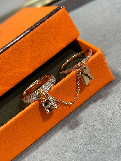 [Angela Jewellery]HM KELLY CLOCHETTE DOUBLE RING IN  WITH DIAMONDS