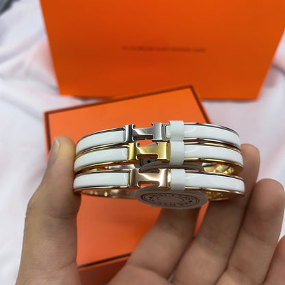 [Angela Jewellery]CLASSIC HM CLIC WHITE 8MM ENAMEL BRACELET