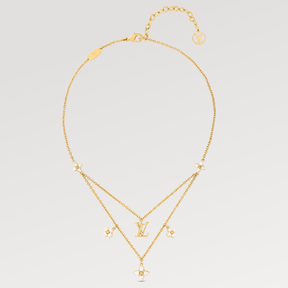 [Angela Schmuck]FLOWERGRAM GOLD MOP DOPPELREIHIGE HALSKETTE