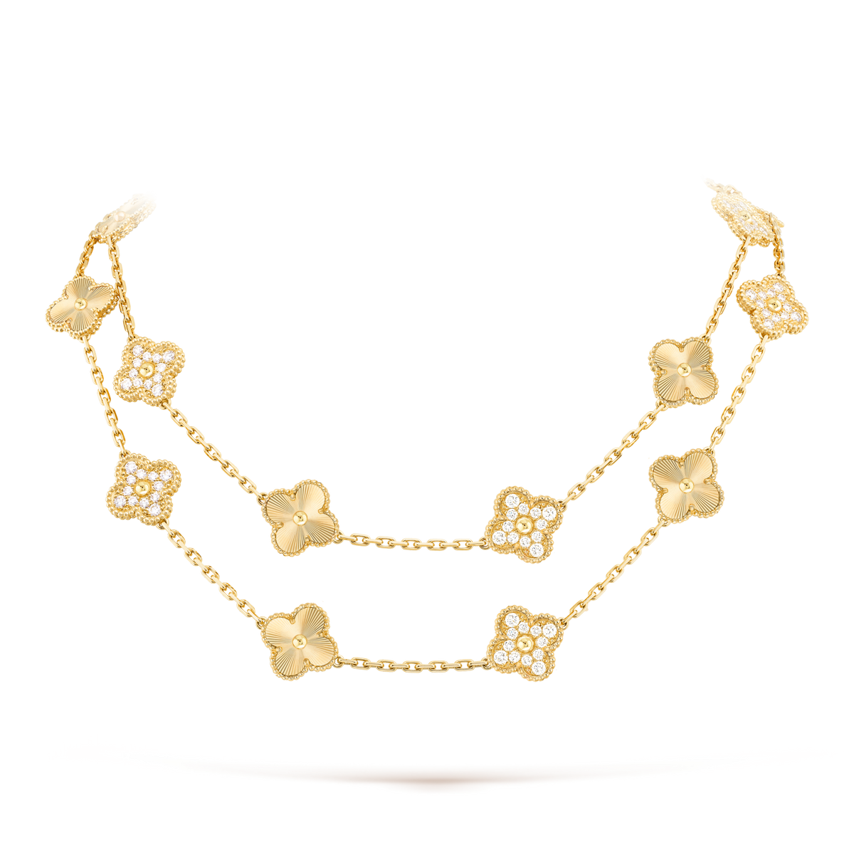 [Angela Jewelry]CLOVER 20 MOTIFS LASER DIAMOND NECKLACE