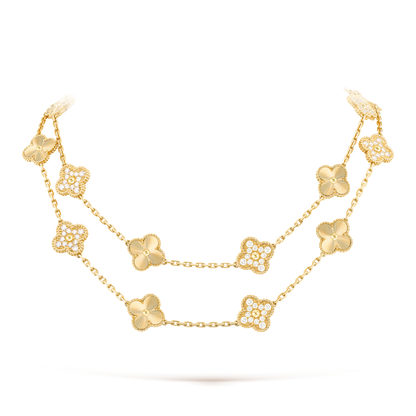 [Angela Jewelry]CLOVER 20 MOTIFS LASER DIAMOND NECKLACE