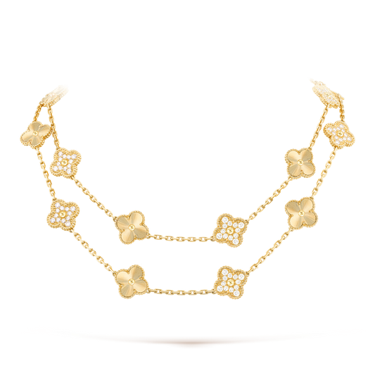 [Angela Jewelry]CLOVER 20 MOTIFS LASER DIAMOND NECKLACE