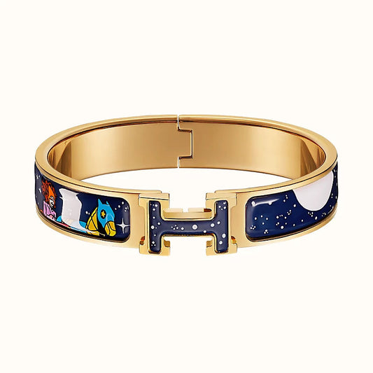 [Angela Jewellery]H STAR AND MOON BRACELET 12MM
