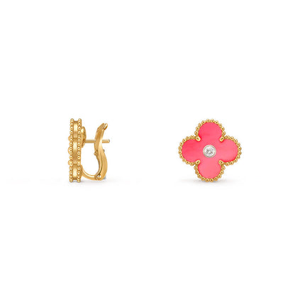 [Angela Jewelry]CLOVER 15MM MOP DIAMOND EARRINGS COLLECTION