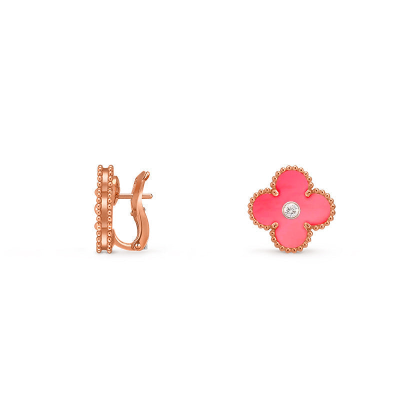 [Angela Jewelry]CLOVER 15MM MOP DIAMOND EARRINGS COLLECTION