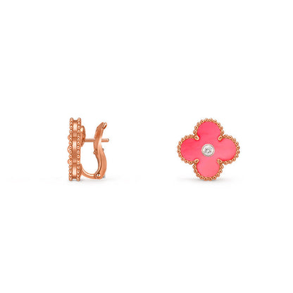 [Angela Jewelry]CLOVER 15MM MOP DIAMOND EARRINGS COLLECTION