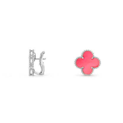 [Angela Jewelry]CLOVER SILVER 15MM MOP EARRINGS COLLECTION