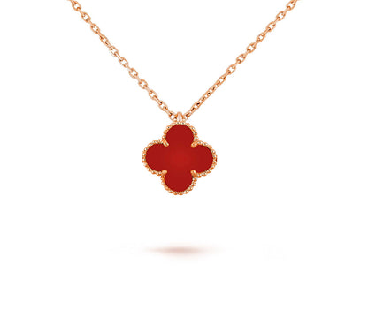 [Angela Jewelry]CLOVER MINI 9.5MM CARNELIANS NECKLACE COLLECTION