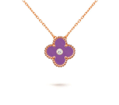 [Angela Jewelry]CLOVER 15MM DIAMOND SINGLE FLOWER NECKLACE COLLECTION