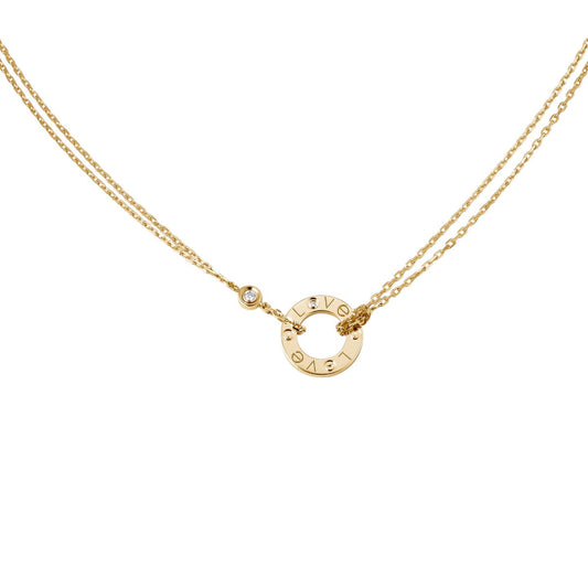 [Angela Jewelry]LOVE NECKLACE 16MM 2 DIAMONDS