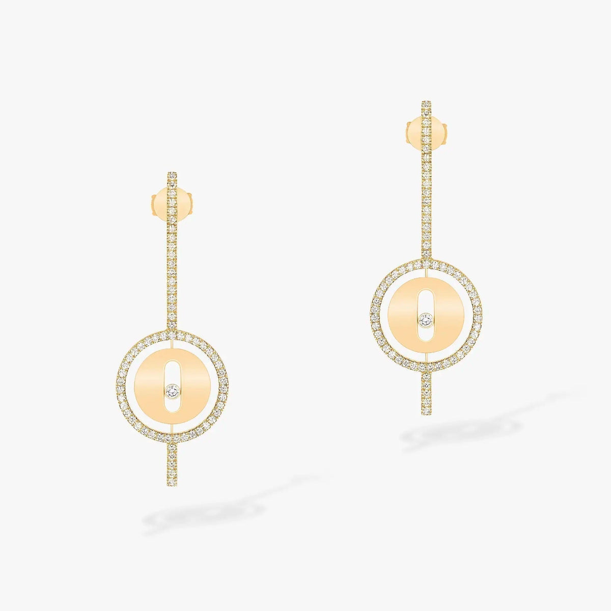[Angela Jewelry]LUCKY MOVE ARROW PINK GOLD DIAMOND EARRINGS