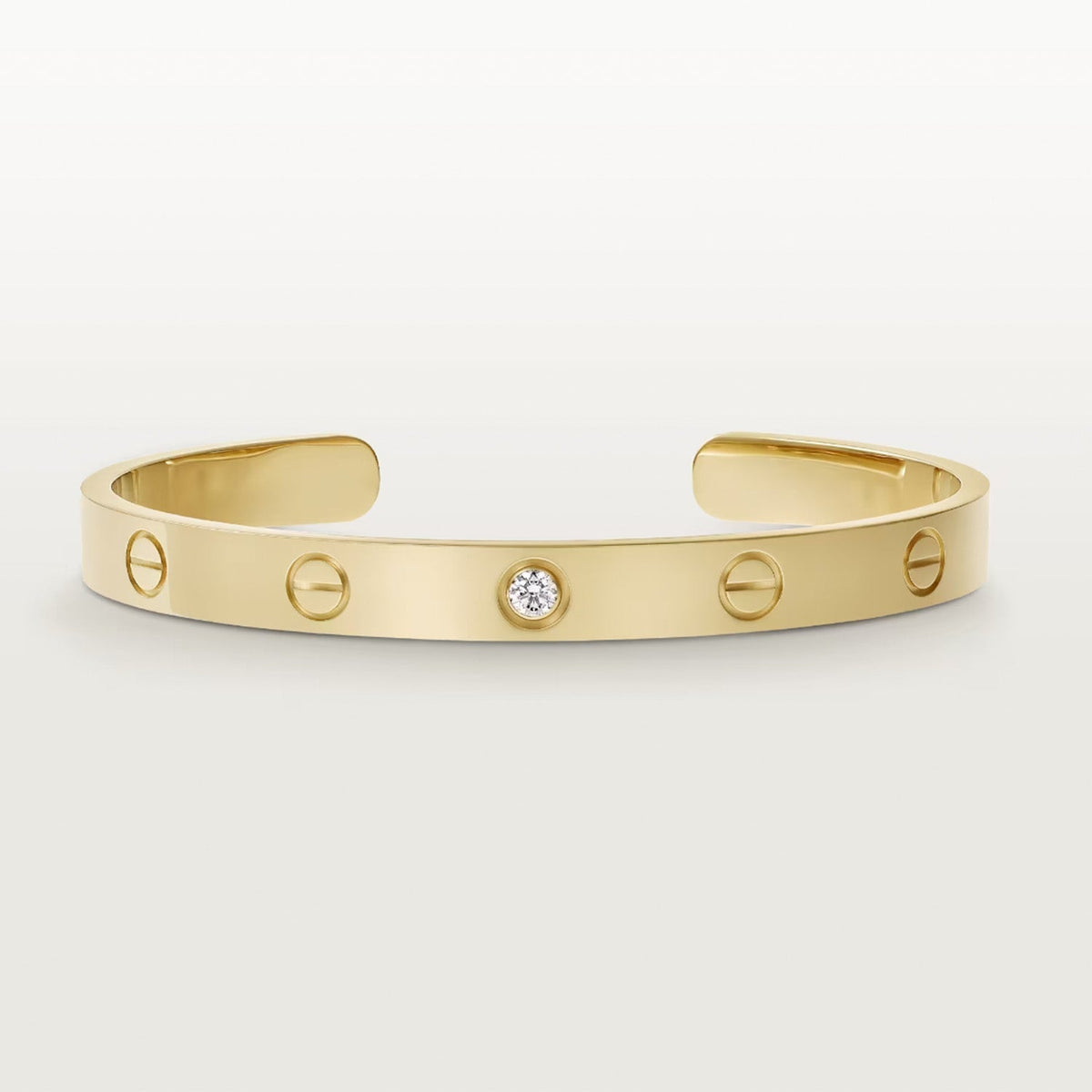 [Angela Jewellery]LOVE BRACELET 6.1MM 1 DIAMOND OPEN CUFF