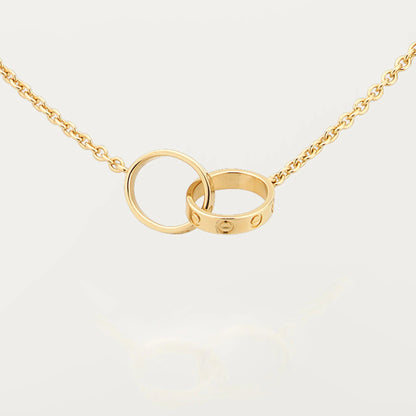 [Angela Jewelry]LOVE DOUBLE RING NECKLACE