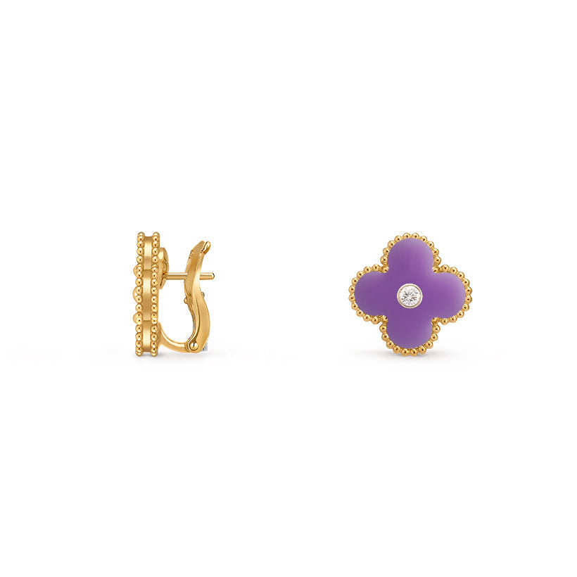 [Angela Jewelry]CLOVER 15MM MOP DIAMOND EARRINGS COLLECTION