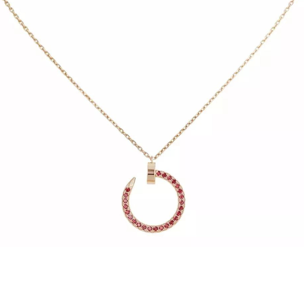 [Angela Jewelry]JUSTE NECKLACE RED FULL DIAMONDS