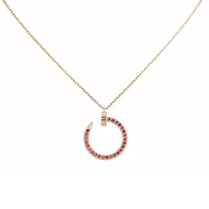 [Angela Jewelry]JUSTE NECKLACE RED FULL DIAMONDS