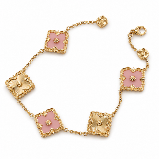 [Angela Jewelry]OPERA 5 MOTIFS TULLE ENAMEL BRACELET