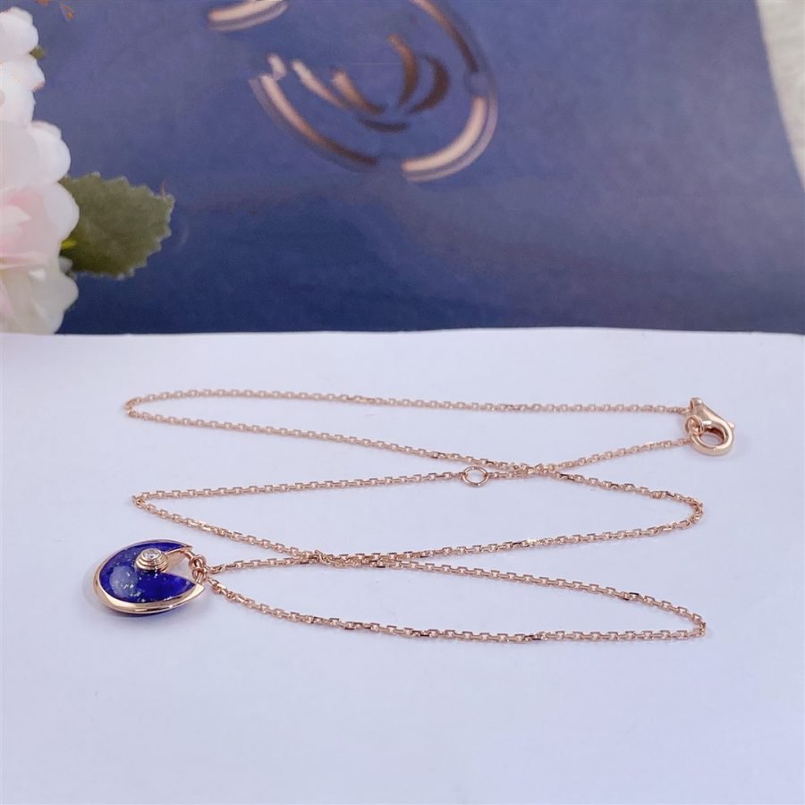[アンジェラジュエリー]アミュレット ローズゴールド アゲートネックレス