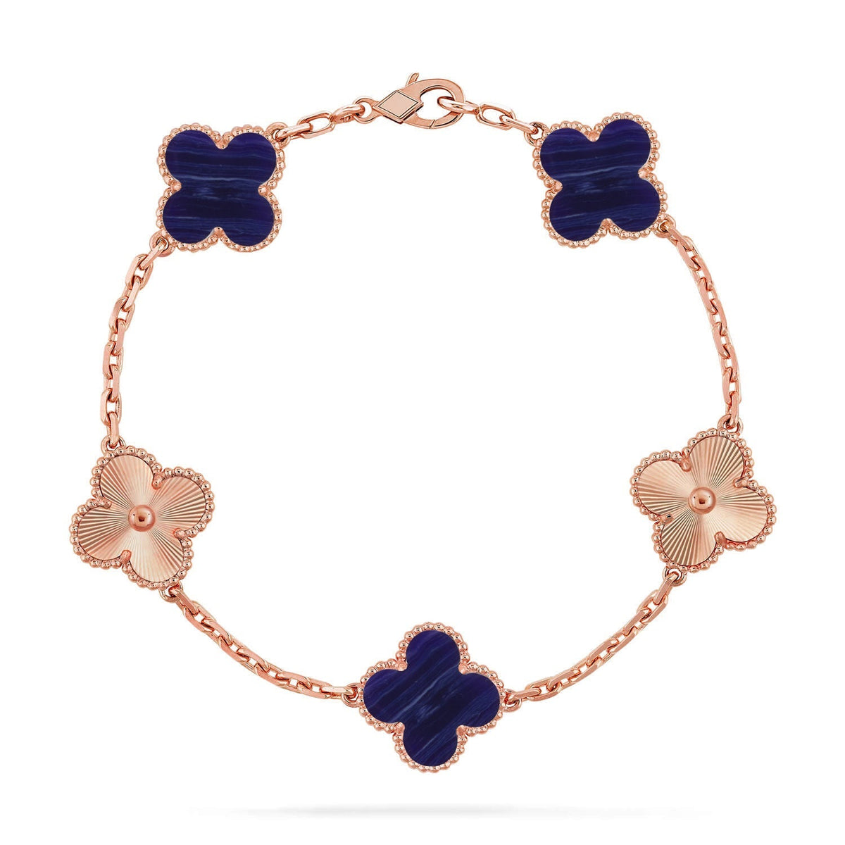 [Angela Jewelry]CLOVER 5 MOTIF PURPLE STRIPES BRACELET COLLECTION