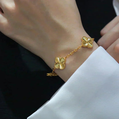[Angela Jewellery]CLOVER 5 FLOWERS LASER BRACELET