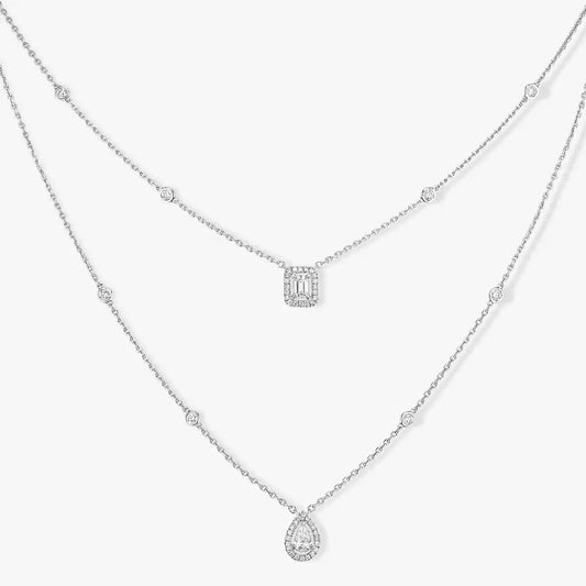 [Angela Jewelry]Diamond Necklace My Twin 2 Rows