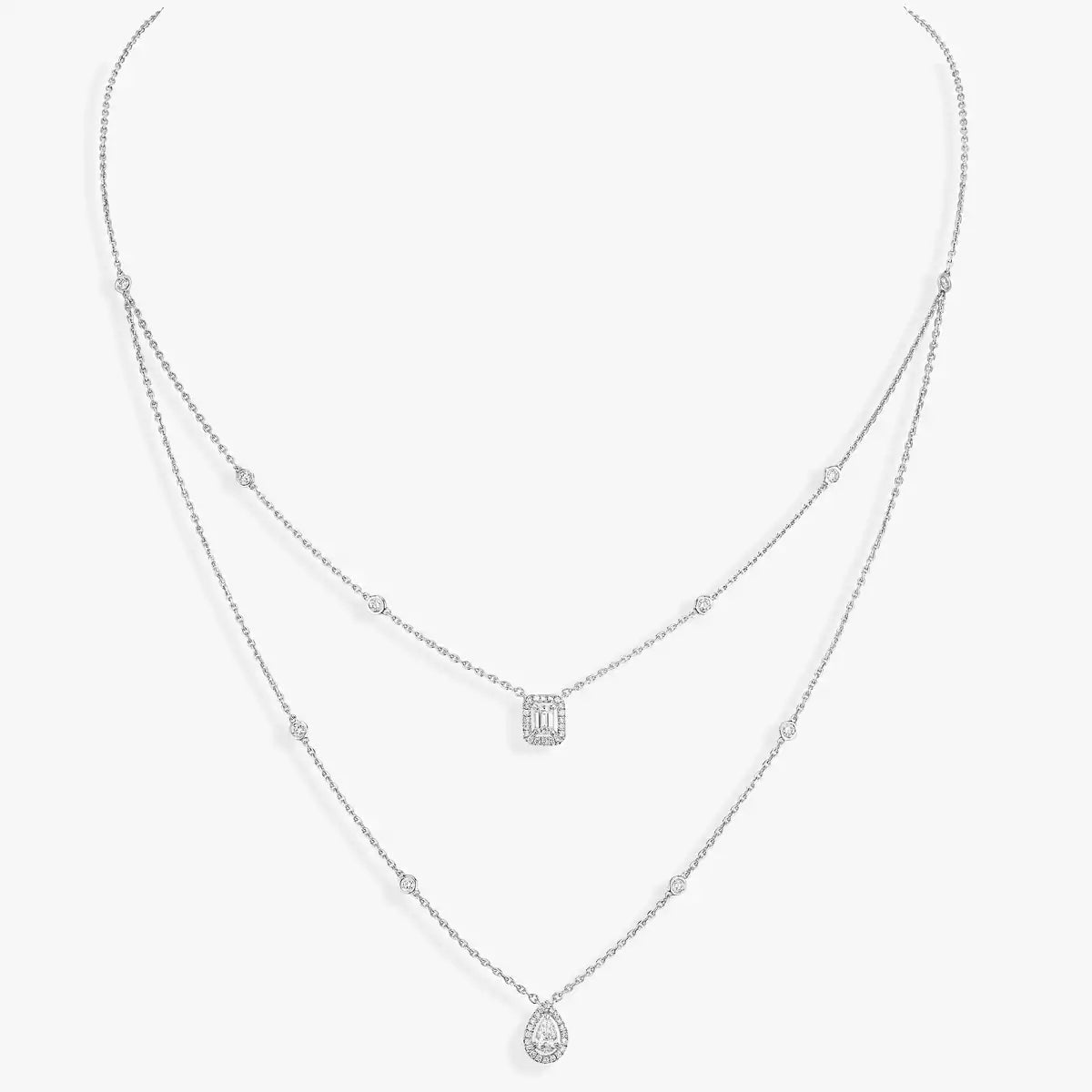 [Angela Jewelry]Diamond Necklace My Twin 2 Rows