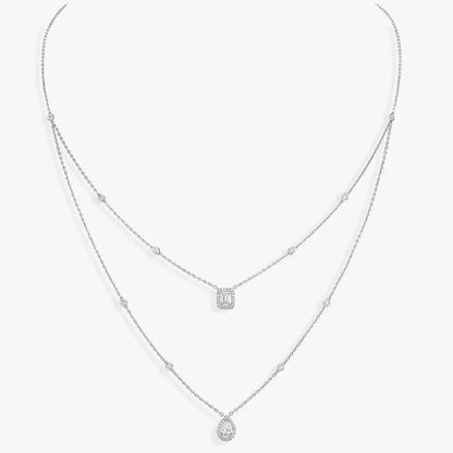 [Angela Jewelry]Diamond Necklace My Twin 2 Rows