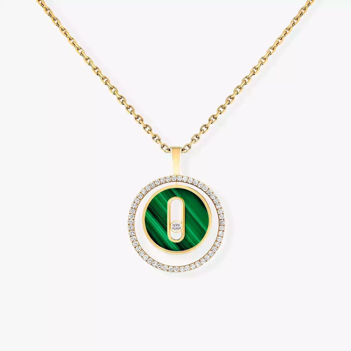 [Angela Jewelry]Lucky Move Diamond Necklace in Rose Gold and White Mother-of-Pearl