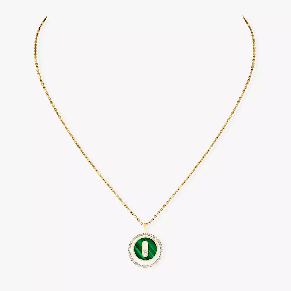 [Angela Jewelry]Lucky Move Diamond Necklace in Rose Gold and White Mother-of-Pearl
