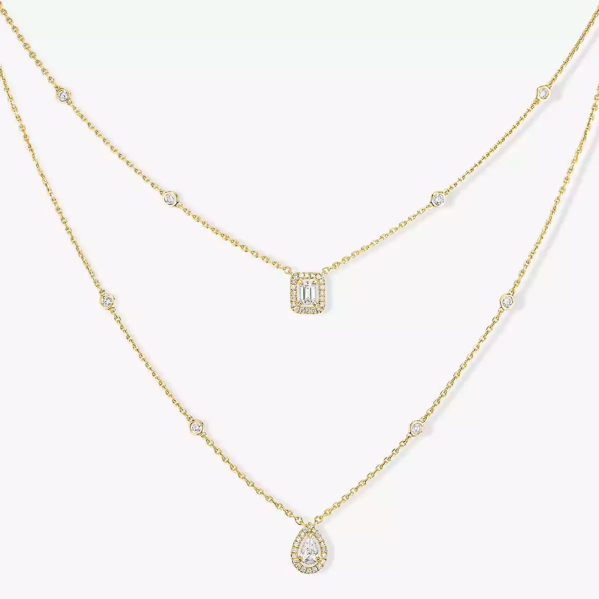 [Angela Jewelry]Diamond Necklace My Twin 2 Rows
