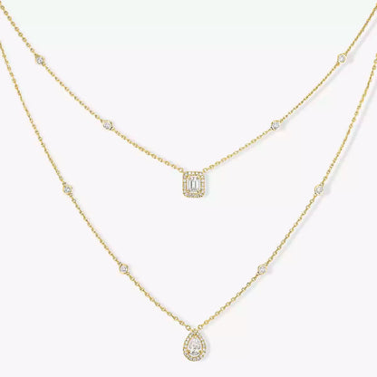 [Angela Jewelry]Diamond Necklace My Twin 2 Rows