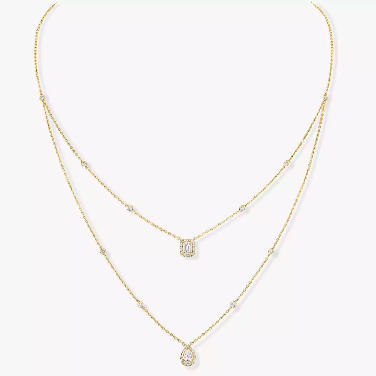 [Angela Jewelry]Diamond Necklace My Twin 2 Rows