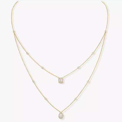 [Angela Jewelry]Diamond Necklace My Twin 2 Rows