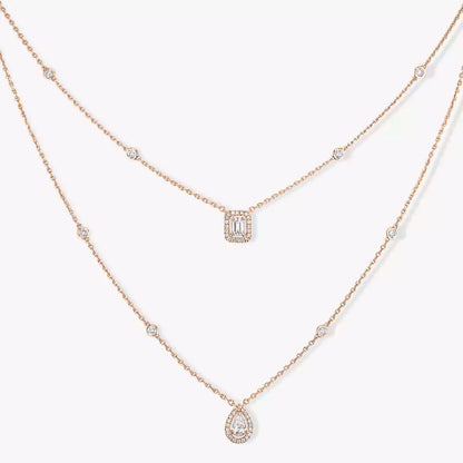 [Angela Jewelry]Diamond Necklace My Twin 2 Rows