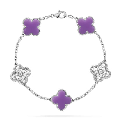 [Angela Jewelry]CLOVER 5 MOTIF LIGHT PURPLE BRACELET COLLECTION
