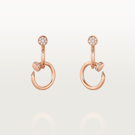 [Angela Jewelry]JUSTE HALF DIAMOND DOUBLE EARRINGS