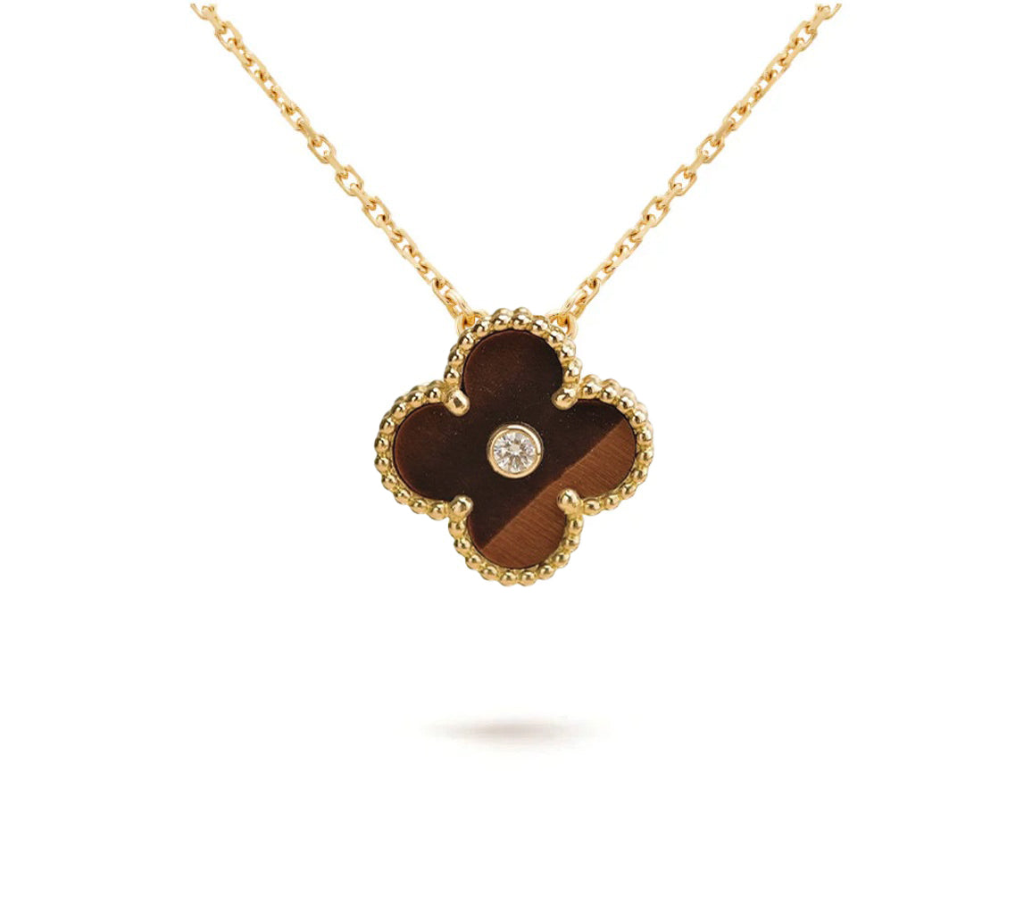 [Angela Jewelry]CLOVER 15MM DIAMOND SINGLE FLOWER NECKLACE COLLECTION