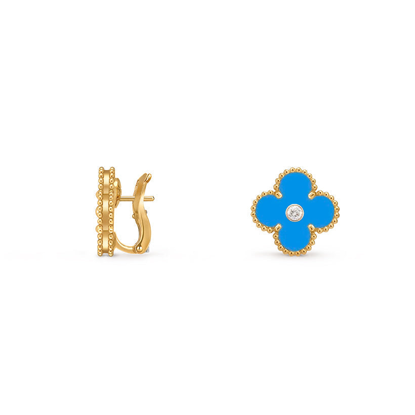 [Angela Jewelry]CLOVER 15MM MOP DIAMOND EARRINGS COLLECTION