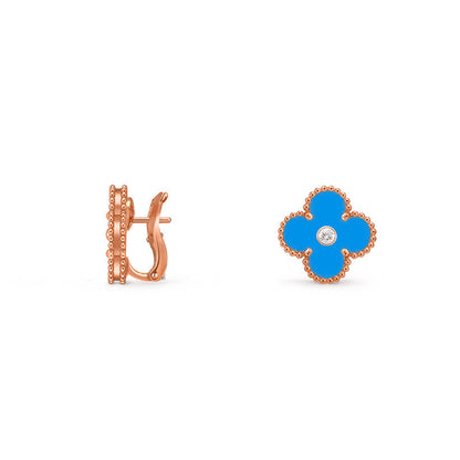 [Angela Jewelry]CLOVER 15MM MOP DIAMOND EARRINGS COLLECTION