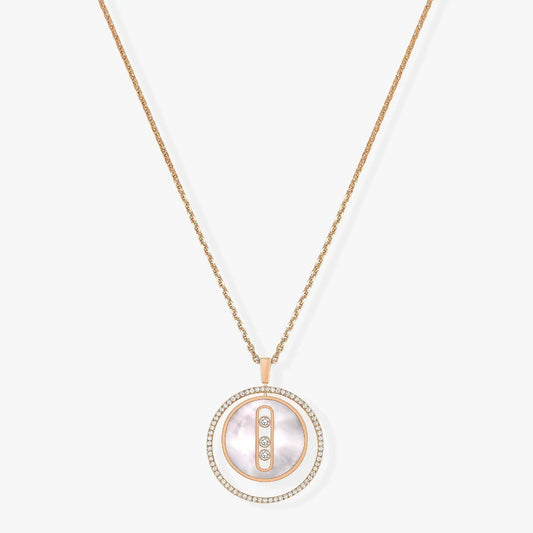 [Angela Jewelry]LUCKY MOVE MM NACRE BLANCHE DIAMOND NECKLACE