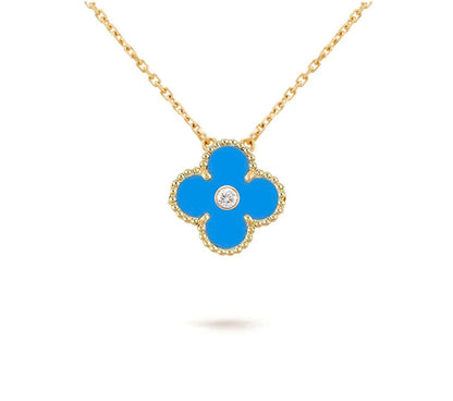 [Angela Jewelry]CLOVER 15MM DIAMOND SINGLE FLOWER NECKLACE COLLECTION
