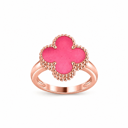 [Angela Jewelry]NEW CLOVER PINK ENAMEL RINGS