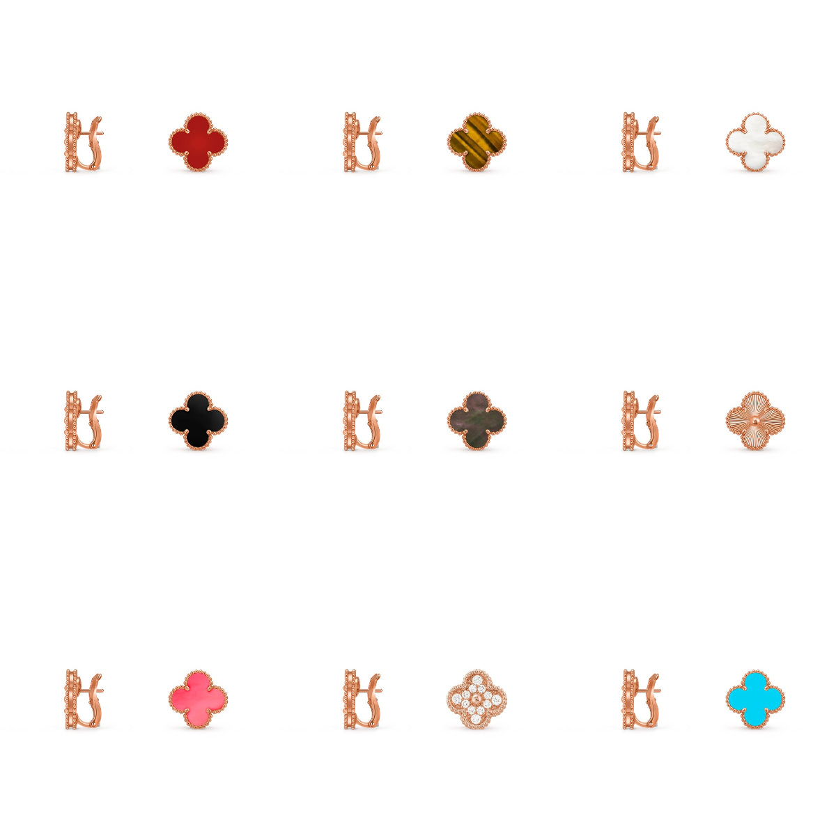[Angela Jewelry]CLOVER 15MM MOP EARRINGS COLLECTION