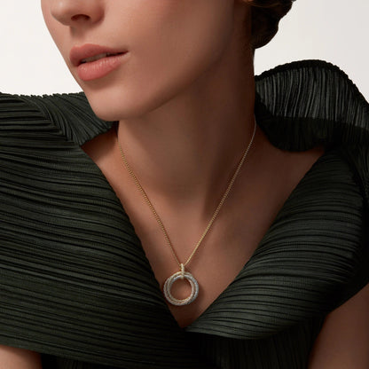[Angela Jewelry]TRINITY LARGE FULL DIAMOND  NECKLACE